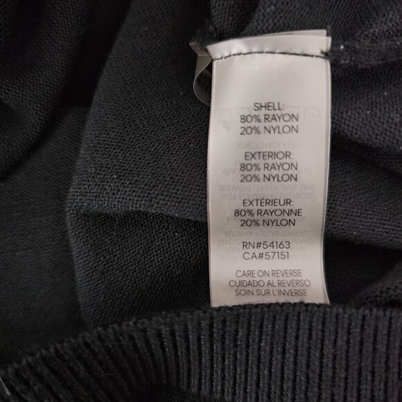 Calvin Klein Knit Long Sleeve V Neck Black Polo Collar Sweater - Picture 5 of 7